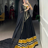 Black Navratri Reyon Lehenga