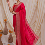 Blooming Embroidery Work Saree