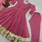 Pink Lavish Organza Anarkali Suit