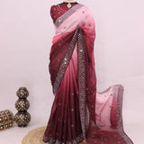 Pure Jimmychoo Mirror Work Saree