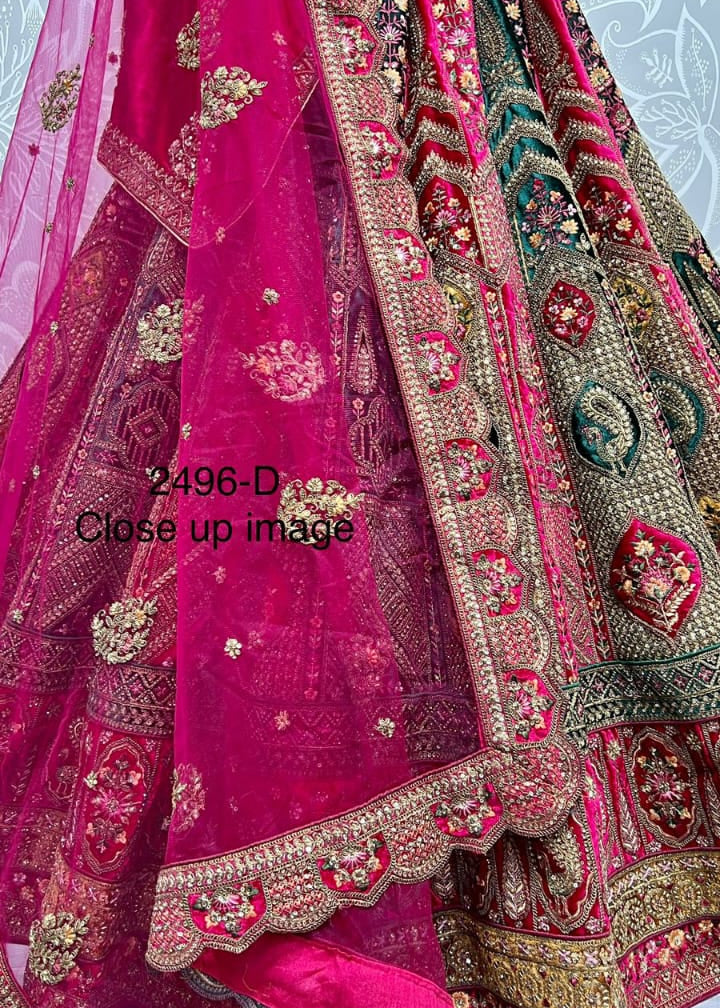 Double dupatta heavy Embroidery work designer Lehengacholi