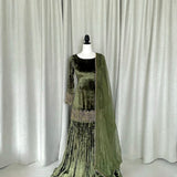 Shiny Viscose Velvet Suit Set