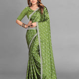 Women Bandhani Satin Saree