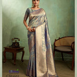 Adorn Golden Zari Woven Silk Saree