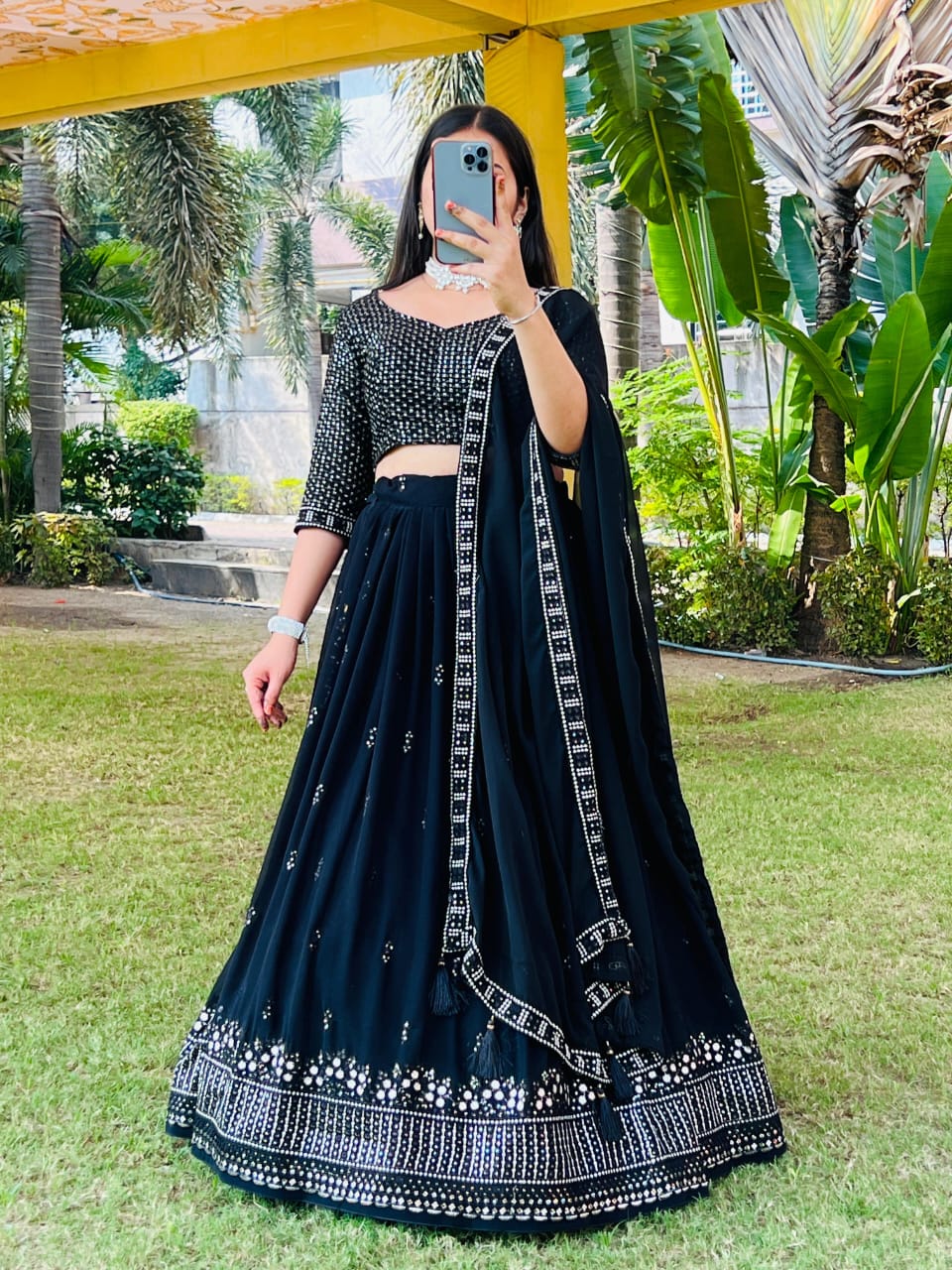 Classical Black Embroidery Lehenga Collection