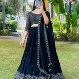 Classical Black Embroidery Lehenga Collection