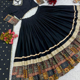 Black Festival Deigital Printed Lehenga