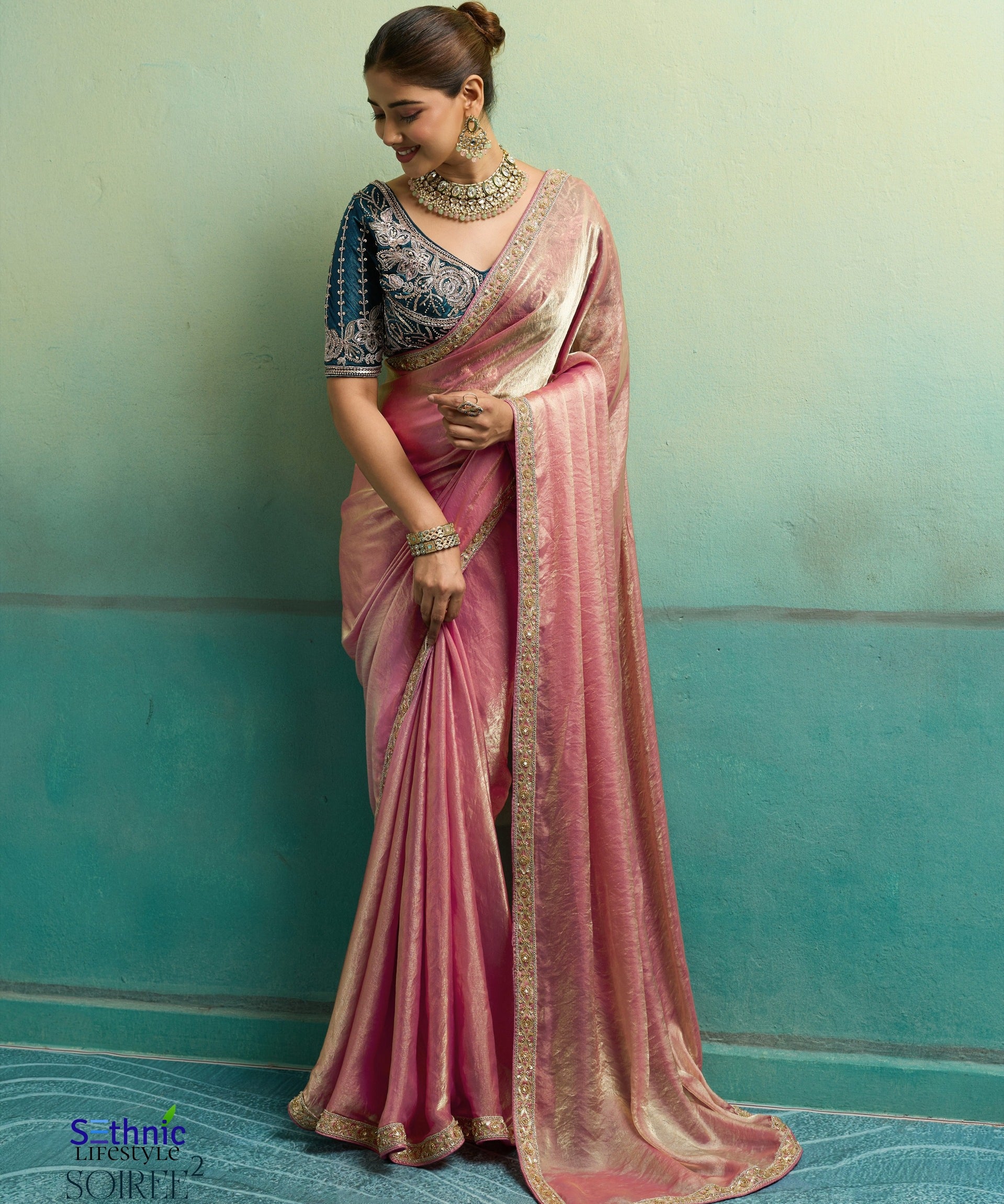 Soiree Silky Velvet Satin Saree