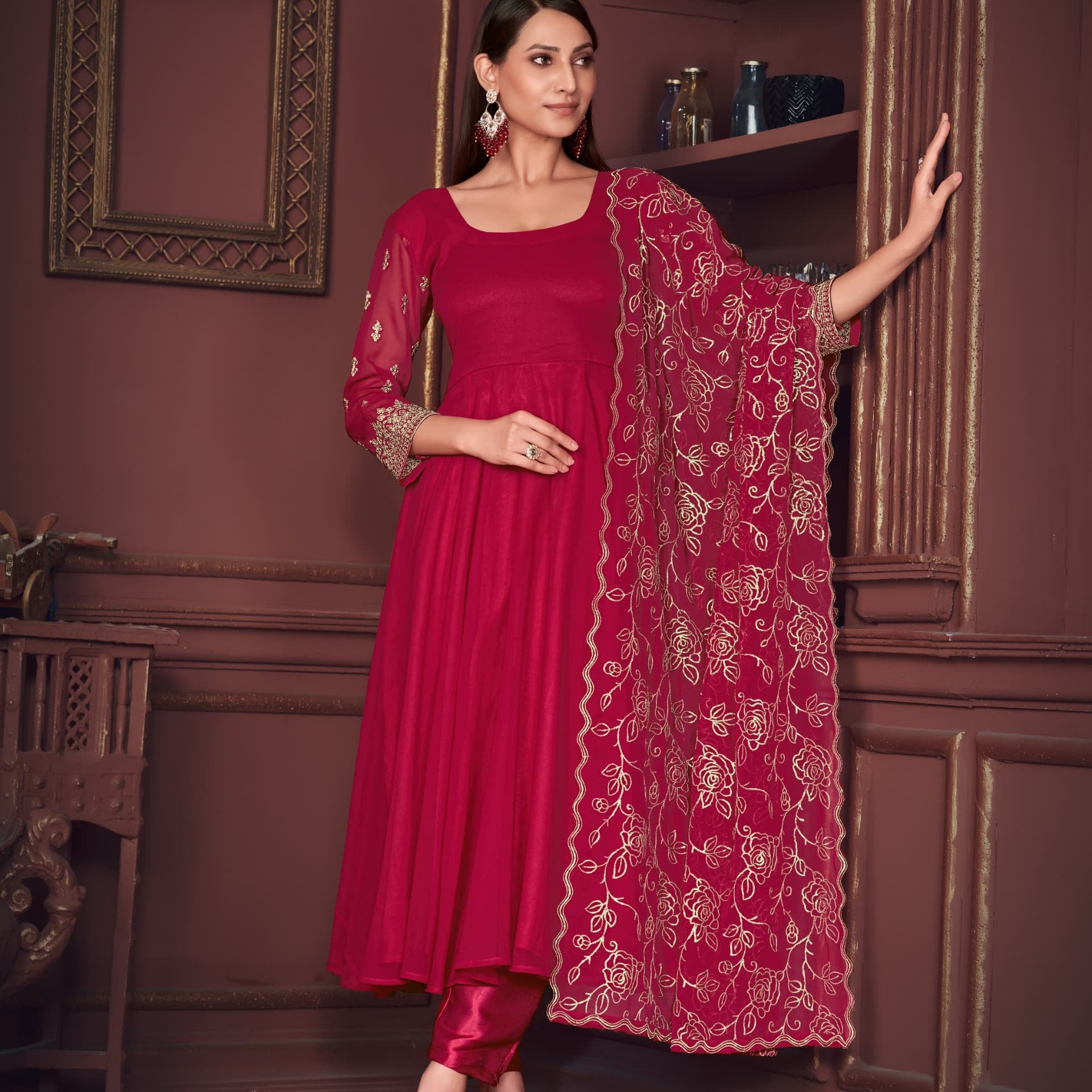 Designer Georgette Straight Suit