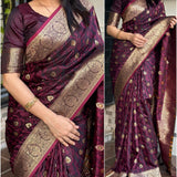 Presenting  perfect jacquard saree