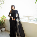 Presenting  New Foux Gorgette  Saree