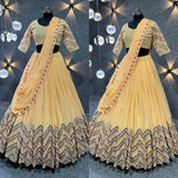 Attractive  Light Orange Party  Wear Lahenga Choli