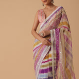 Premium Striped Digital Printed Saree