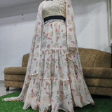 Celebrity Flower Print Indo Lehenga