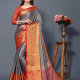 Beautiful zari weaving silk saree