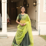 Traditional Shimmer Silk Weaving Lehenga