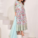 Designer Partywear Flower Printed Gown