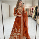 Stunning Embroidered Georgette Gown