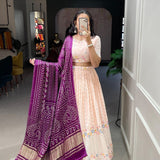 Beautiful threads lukhnowi work lehenga