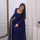 Blue Charming Georgette Anarkali Suit