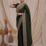 Blooming Embroidery Work Saree