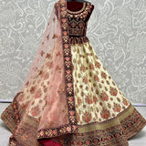 Velvet Attached Multi Embroidered Lehengacholi