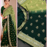 Two Tone Heavy Georgette Fabric All Over Saree Foil Print