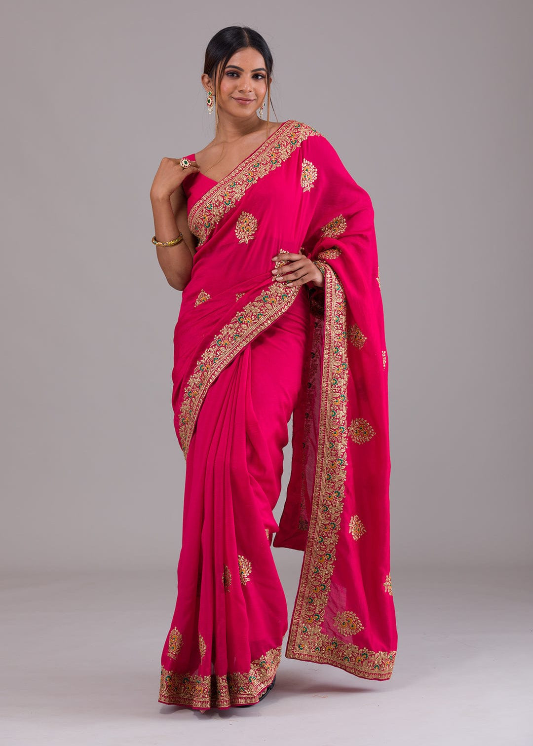 Heavy Vichitra Silk Saree