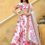 Graceful Art Silk Printed Lehenga