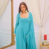 Sky Designer Georgette Anarkali Gown