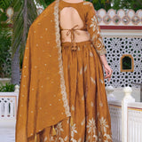 LUSTROUS GOLD CRUSH LEHENGA