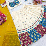 Cream Traditional Cotton Lehenga Choli