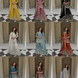 Exclusive Embroidered Silk Top Sharara