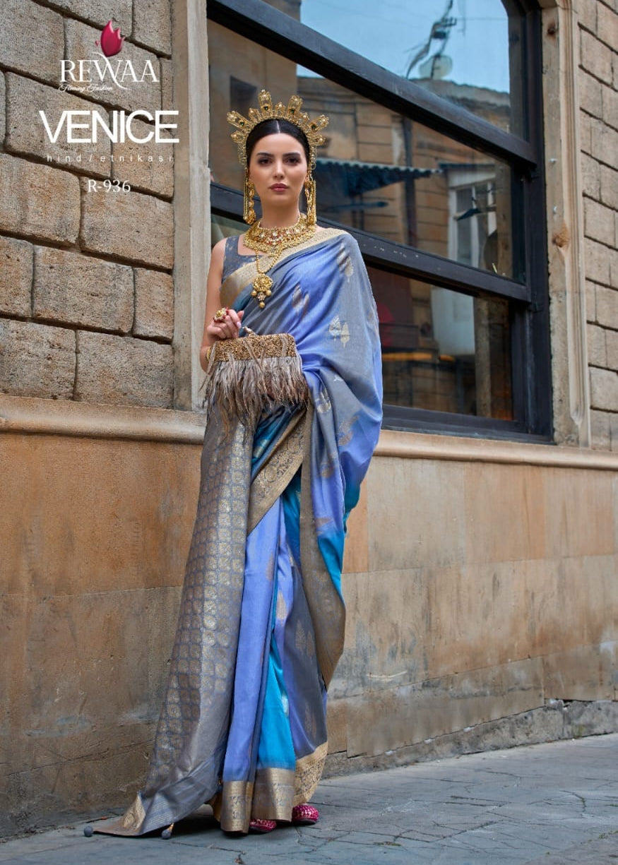 Premium Aqua Finish Silk Saree