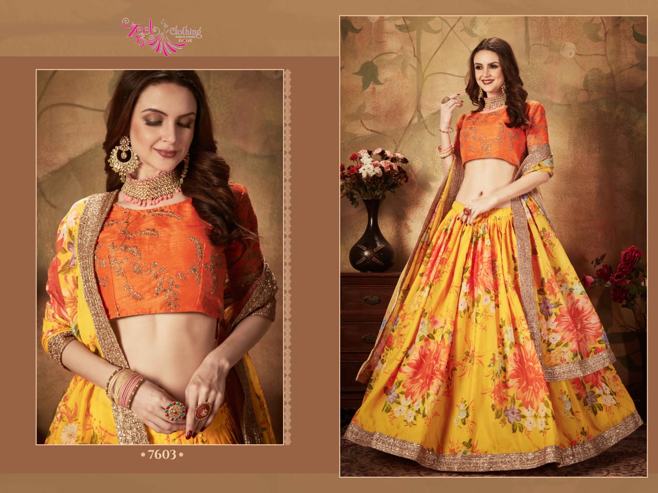 Heavy Premium Flower Print Lehenga