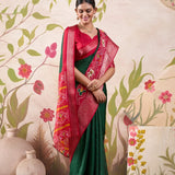 Rajvansh Tusser Checks Silk Saree