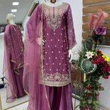 Festive Embrodiered Silk Top Plazzo