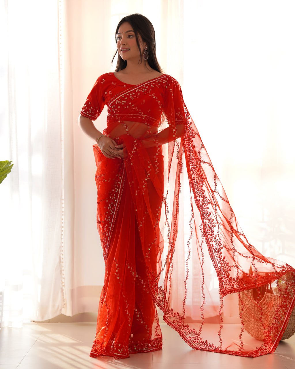 Beautifull Butterfly Net Saree