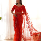 Beautifull Butterfly Net Saree