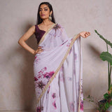 Flower Print Georgette Saree