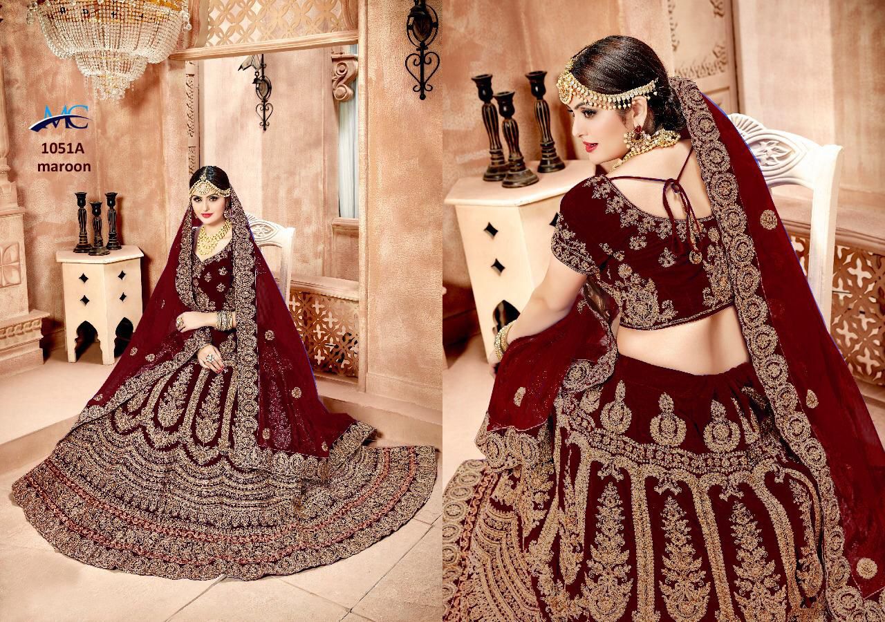 Heavy bridal Velevt Lehenga