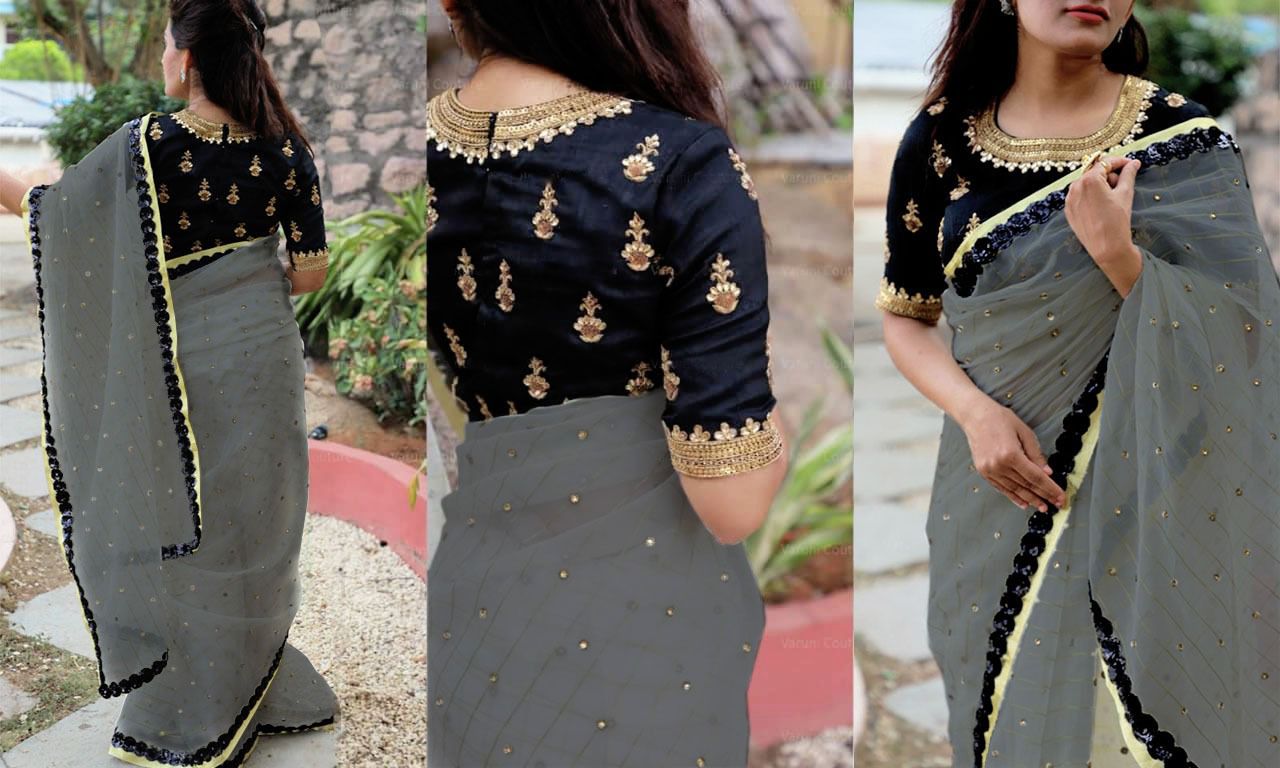 Cotton Chanderi Checks Saree