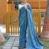 Pure Soft Silk Thread Work Saree