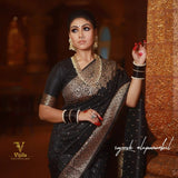 New Design  soft silk  Black Saree