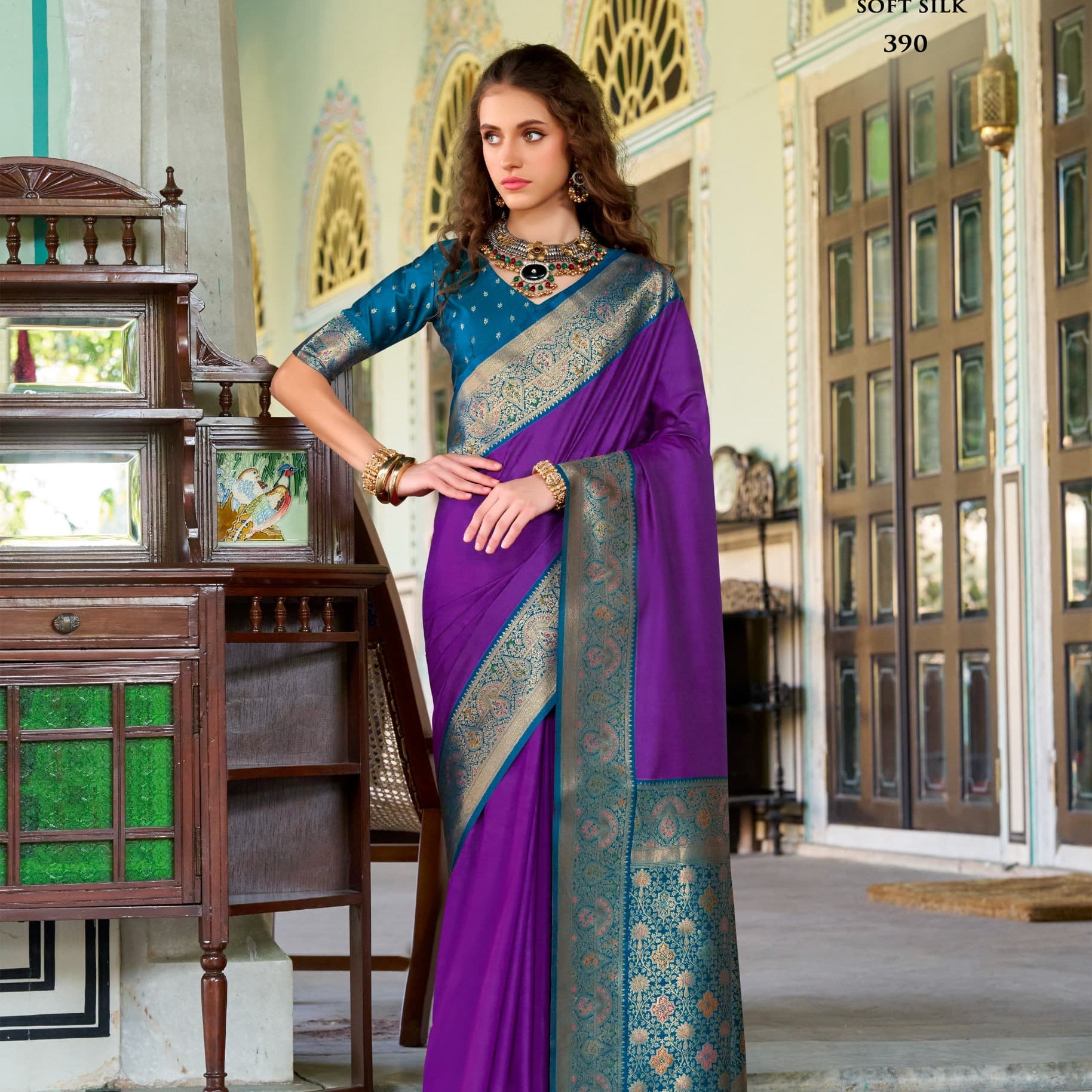Designer Pure Chandan Silk Saree