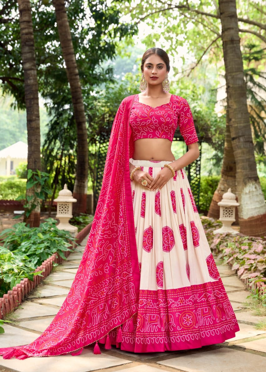 Traditional Bandhej Silk Lehenga