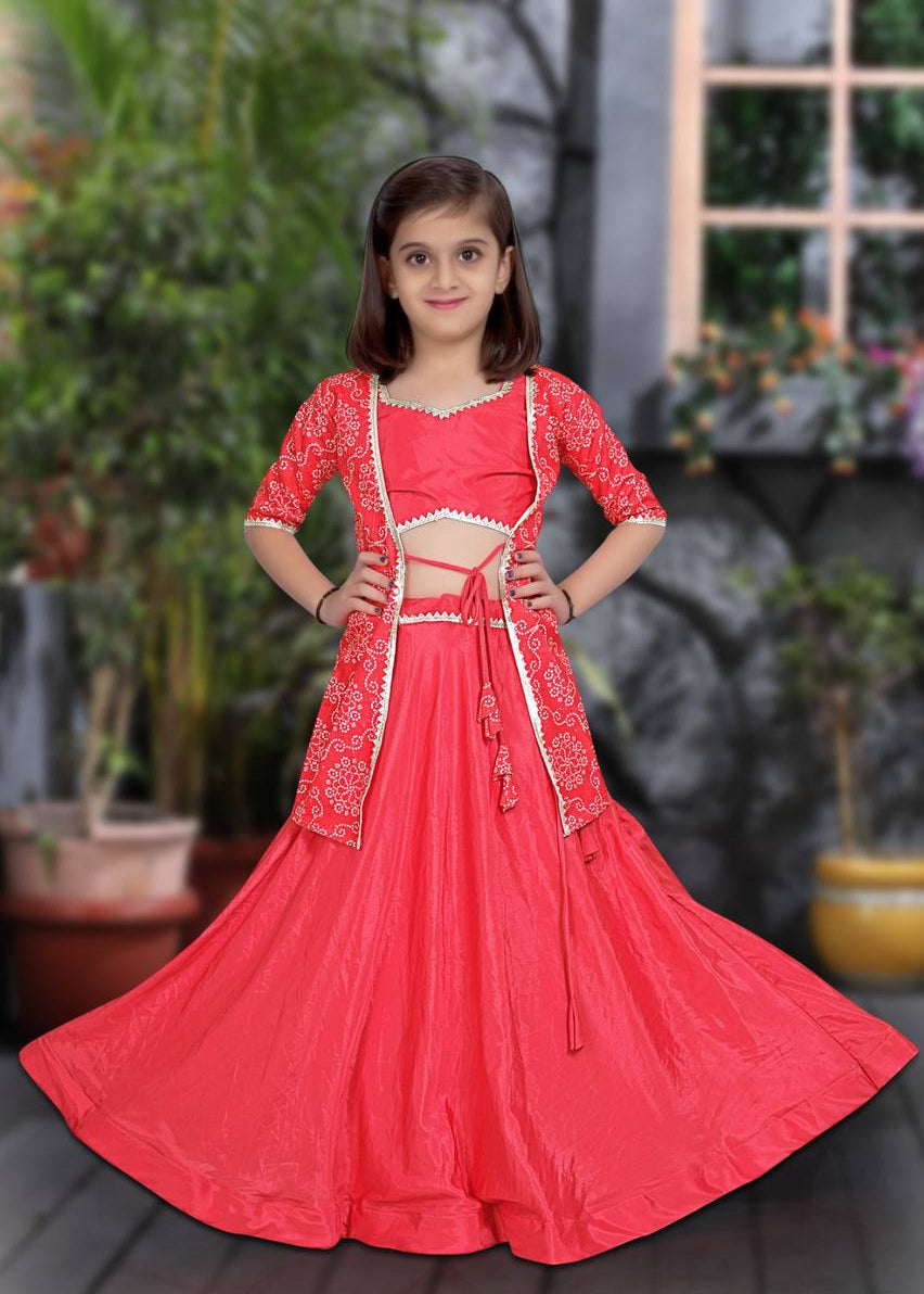 Kids Flower Printed Lehenga Choli