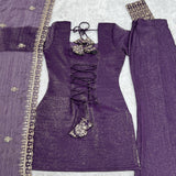 Purple Fresh Look Silk Outfit
