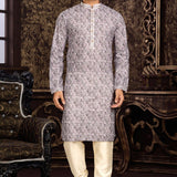 Men's Lucknowi work with Digital print kurta pajama