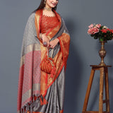 Beautiful zari weaving silk saree